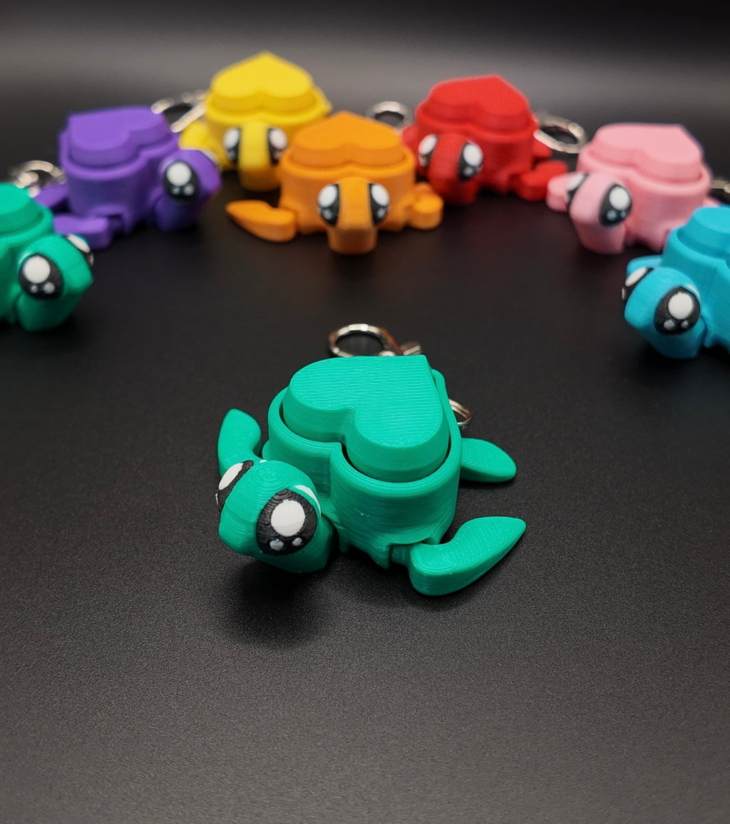 Articulated Turtle Heart Clicker Fidgets!